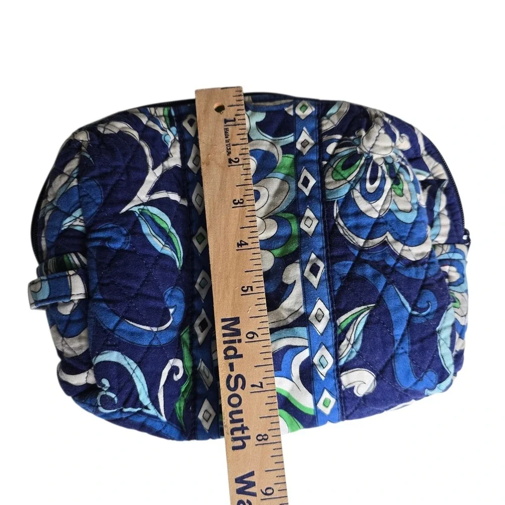 Vera Bradley Mediterranean‎ Blue Night and Day Quilted Cosmetic Makeup Bag